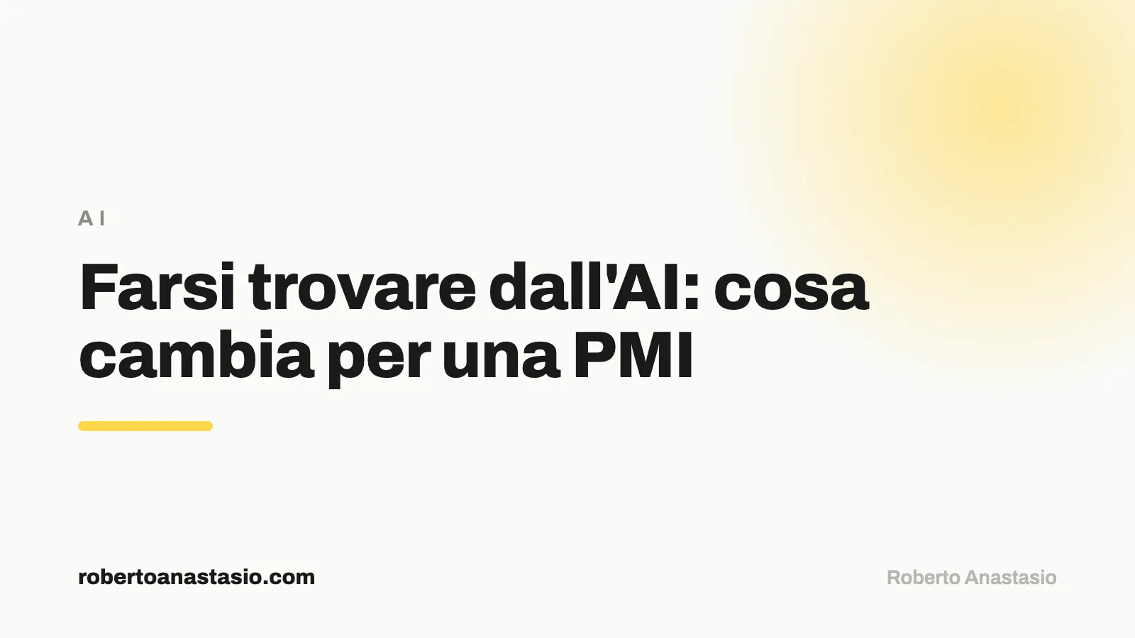Farsi trovare dall'AI: una PMI citata da un motore generativo come ChatGPT o Perplexity