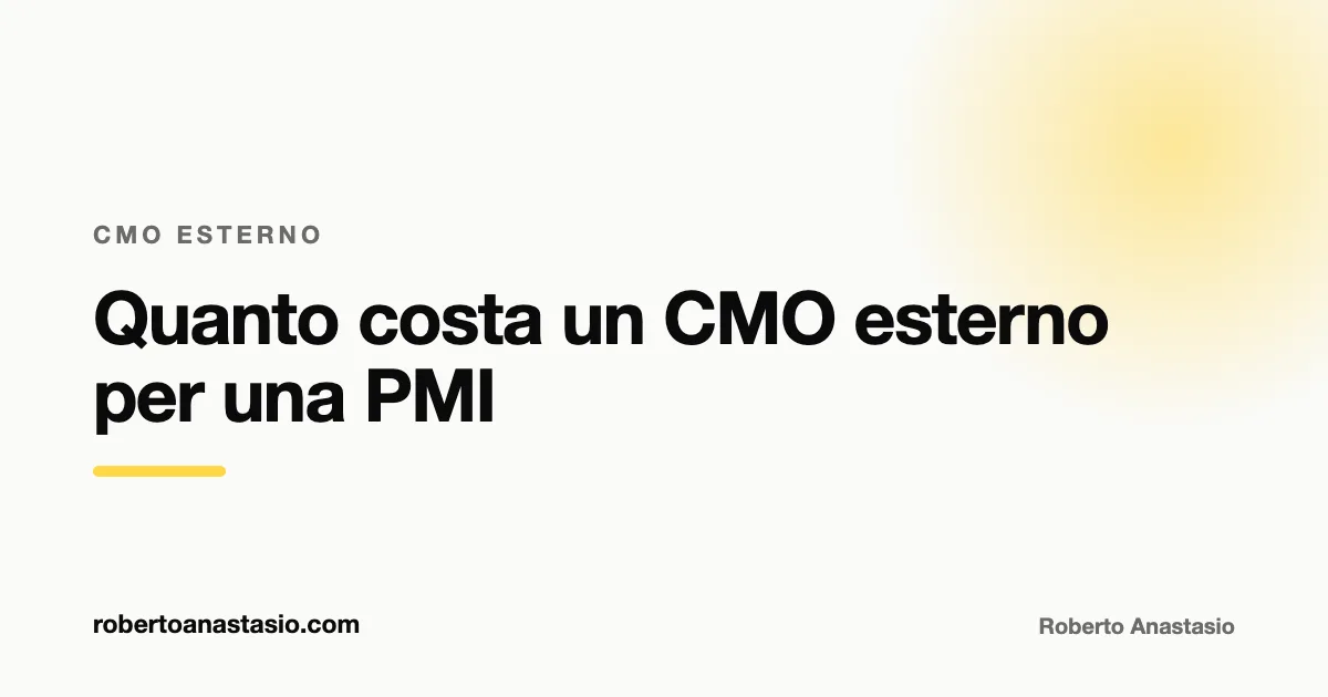 Quanto costa un CMO esterno per una PMI